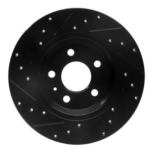 Audi A5 Sportback Brake Rotor (1) - Rear Right - R1 Concepts - Drilled & Slotted - Black - `08-`25